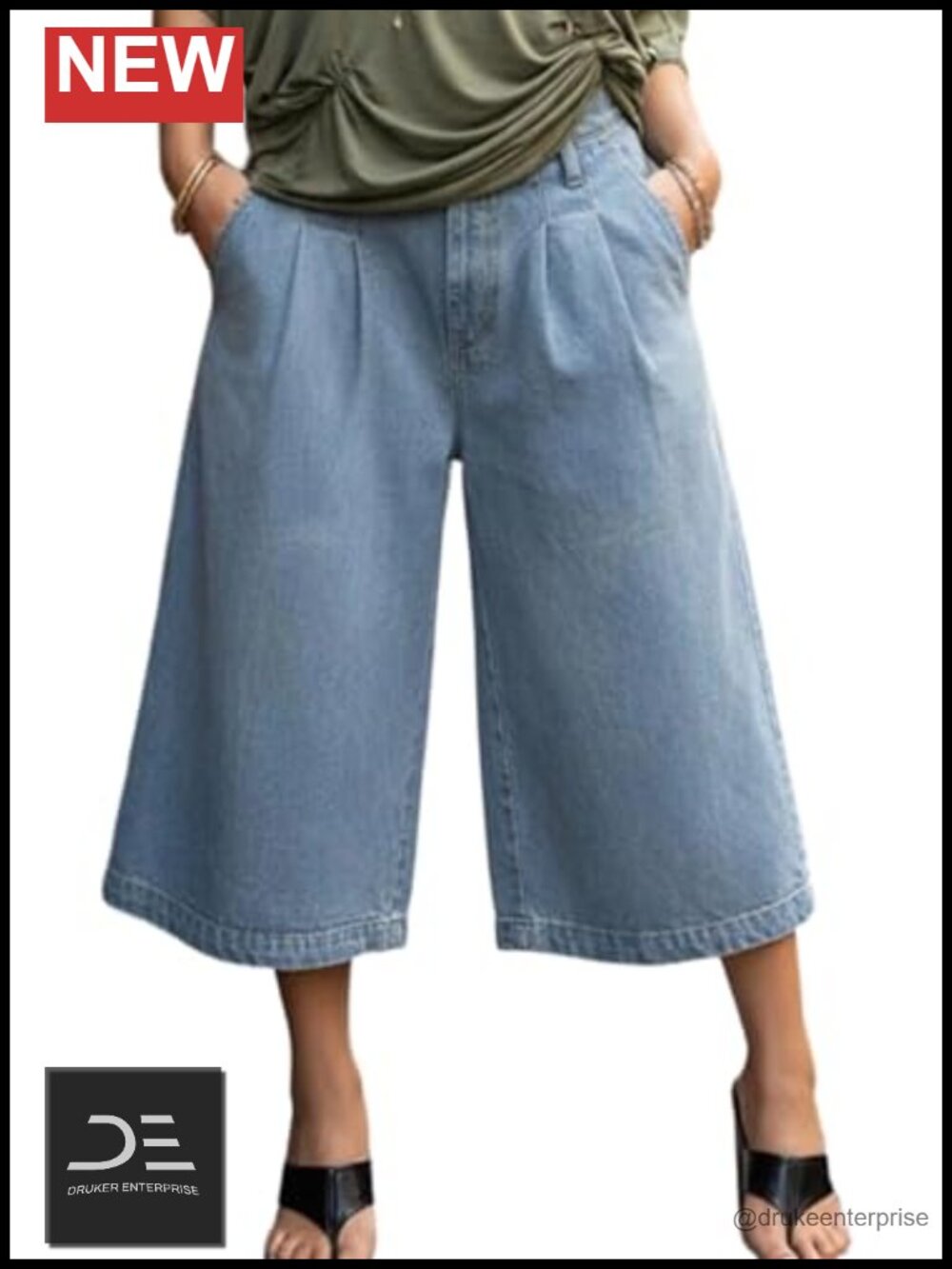 Women's Baggy Cargo Jeans Camo Wide Leg Harem Capri Denim Pants
